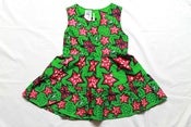 Image of Green and Pink Kenyan print cotton girls summer dress