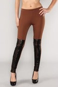 Image of Studded Leather Detailed Leggings