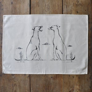 Image of Tea Towel ~ Yawning Hound