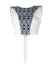Image of ONE MORE ONE LESS Digital Print Backless Crop Top