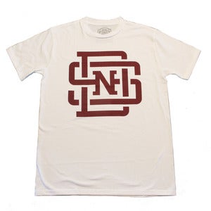 Image of Lockup T-Shirt (White/Burgundy)