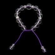 Image of Amethyst and Clear Quartz Hand Knotted Bracelet -- Reiki Charged