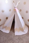Image of Hand Painted Chevron Teepee-GOLD