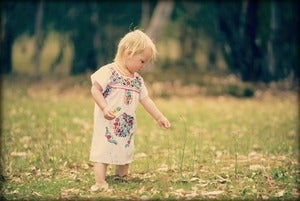 Image of Girls White 'las flores' Dress