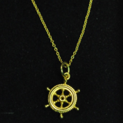 Image of 9ct Gold Ships Steering Wheel