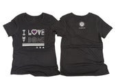 Image of "I Love My Bone" V-Neck w/ rhinestones (black or hot pink)