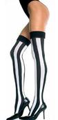 Image of Black & White Striped Thigh Highs - 4219