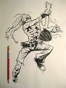 Image of "GUITAR ZOMBIE" original inked drawing