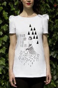 Image of Sylvia writing t-shirt