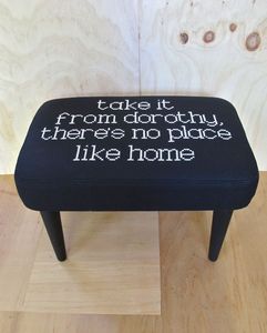 Image of COLLECTABLE > Take It From Dorothy Embroidered Footstool