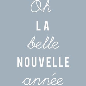 Image of Carte Postale "Oh la belle nouvelle année" BLEU/GRIS