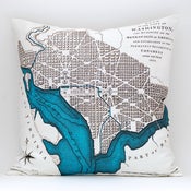 Image of Vintage WASHINGTON D.C. 18" x 18″ Map Pillow Cover