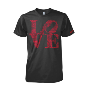 Image of Men's LOVE Tee (Black/Red)