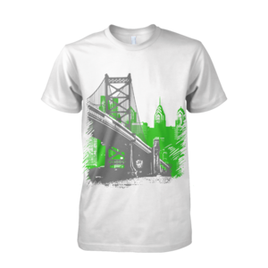 Image of Ben Franklin Bridge Tee (White/Green/Grey)