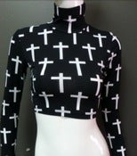Image of Cross print cropped top