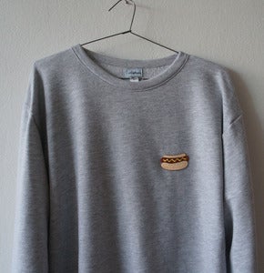 Image of HOT DOG PATCH GREY SWEATSHIRT