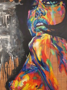 Image of ''Troubled Minds Develop Wretched Lies'' mixed media on board by Rowan Newton