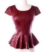 Image of Burgundy Peplum top