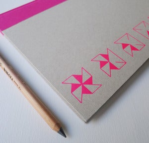 Image of A4 hardback sketch book in pink