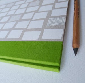 Image of A4 hardback sketch book in green