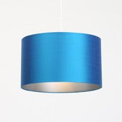 Image of Capri silk lampshade with silver lining 