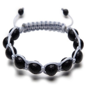 Image of Grey Silk w/ Faceted Matte Onyx