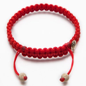 Image of Red Silk Bracelet w/ Gold Laser Cut