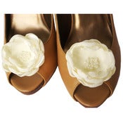Image of Bridal Shoe Clips. Ivory Wedding.