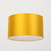 Image of Sunflower yellow silk lampshade with white fabric lining 