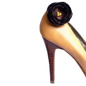 Image of Shoe Clips - Chocolate Brown and Pearls