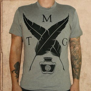 Image of MTG Quill & ink logo - tri-blend - warm grey