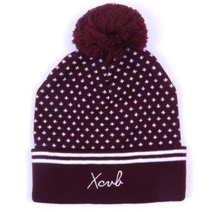 Image of XCVB - Polka Bobble Hat - Maroon