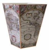 Image of Old World Map Wastebasket