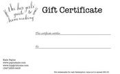 Image of Gift certificate for Kate's classes