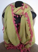 Image of Sunrise Chartreuse Scarf with Tassels