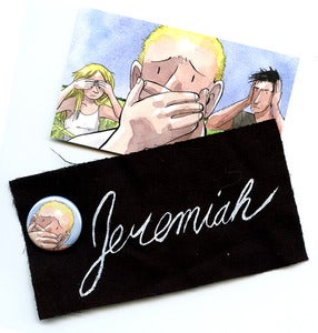 Image of SUPPORT JEREMIAH: Patch, Button and Postcard Pack!
