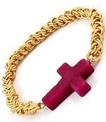 Image of Chain Link Cross (Pink or Purple) 