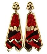 Image of ZigZag Abstract Earrings (Red or Black)