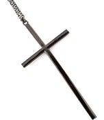 Image of Black Cross Pendant Necklace