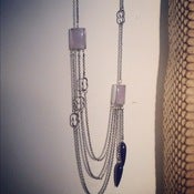 Image of Chalcedony and Lapis Necklace