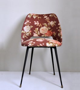 Image of CHAISE burgudy années 50