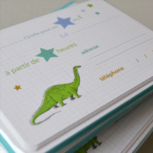 Image of Invitations Dinosaures, L'encre violette