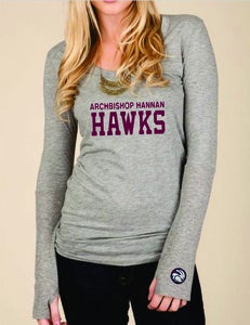 Image of Alternative Ladies' Rib-Sleeve Scoopneck Tee