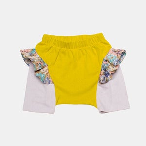 Image of Ruffle Shorts - Yellow+Violet
