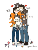 Image of Commissioned Portrait - Up to 8 people/pets
