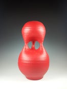 Image of Red Rubberized Double Tripod Vessel