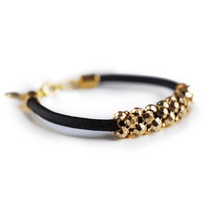 Stud Mesh Median Bracelet - Gold + Black