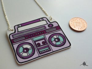 Image of Boombox Necklace - Purple/Turquoise