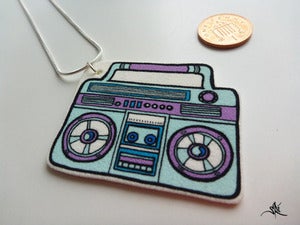 Image of Boombox Necklace - LightBlue/Purple