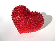 Image of Giant Ruby Heart Sparkle Ring
